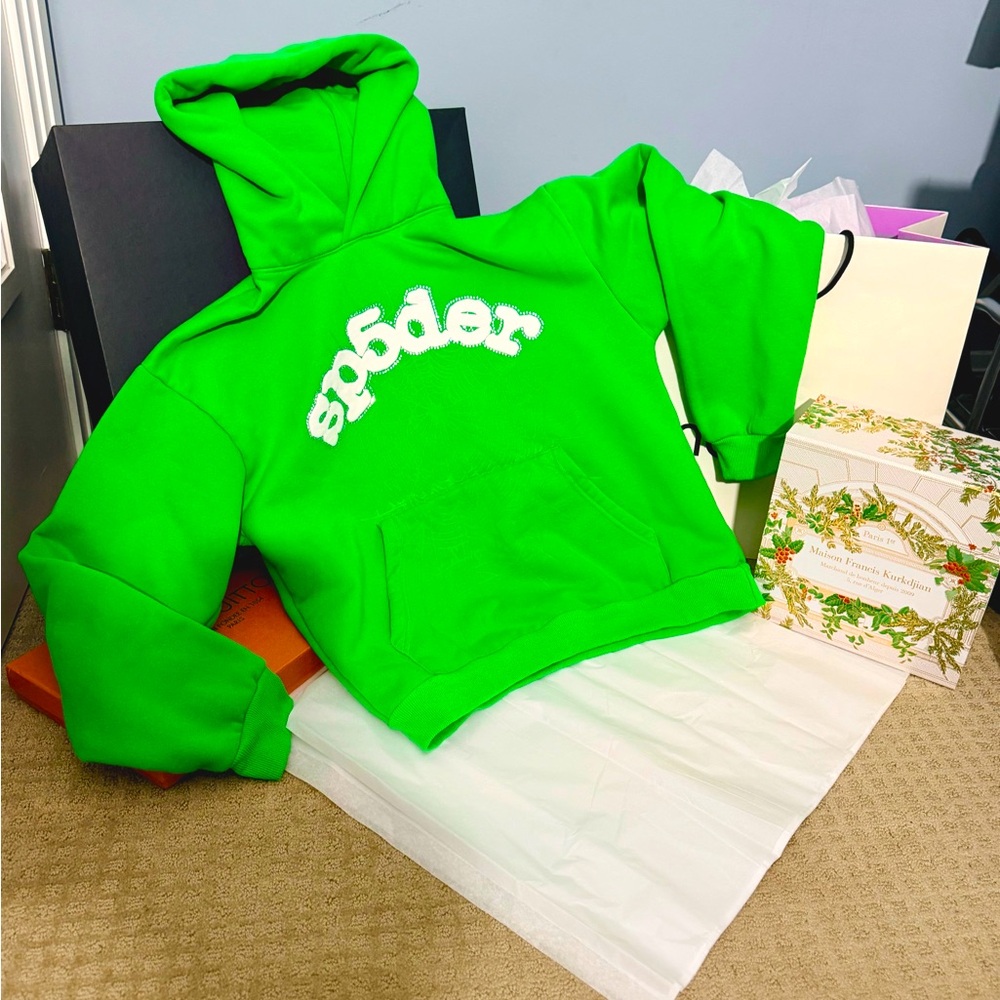Sp5der Kelly Green Hoodie